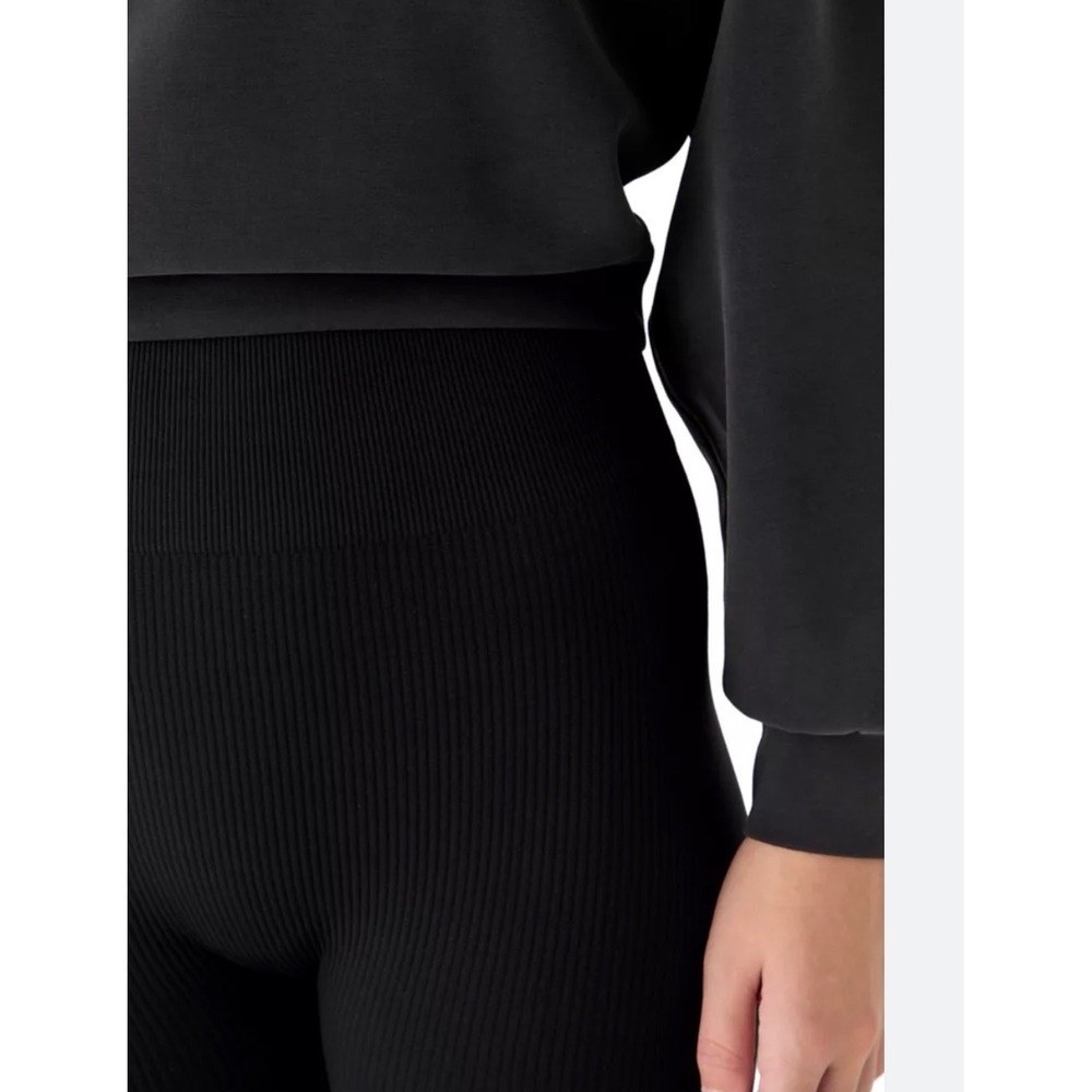 Olive + Oak Black Ribbed High Waisted Leggings XS